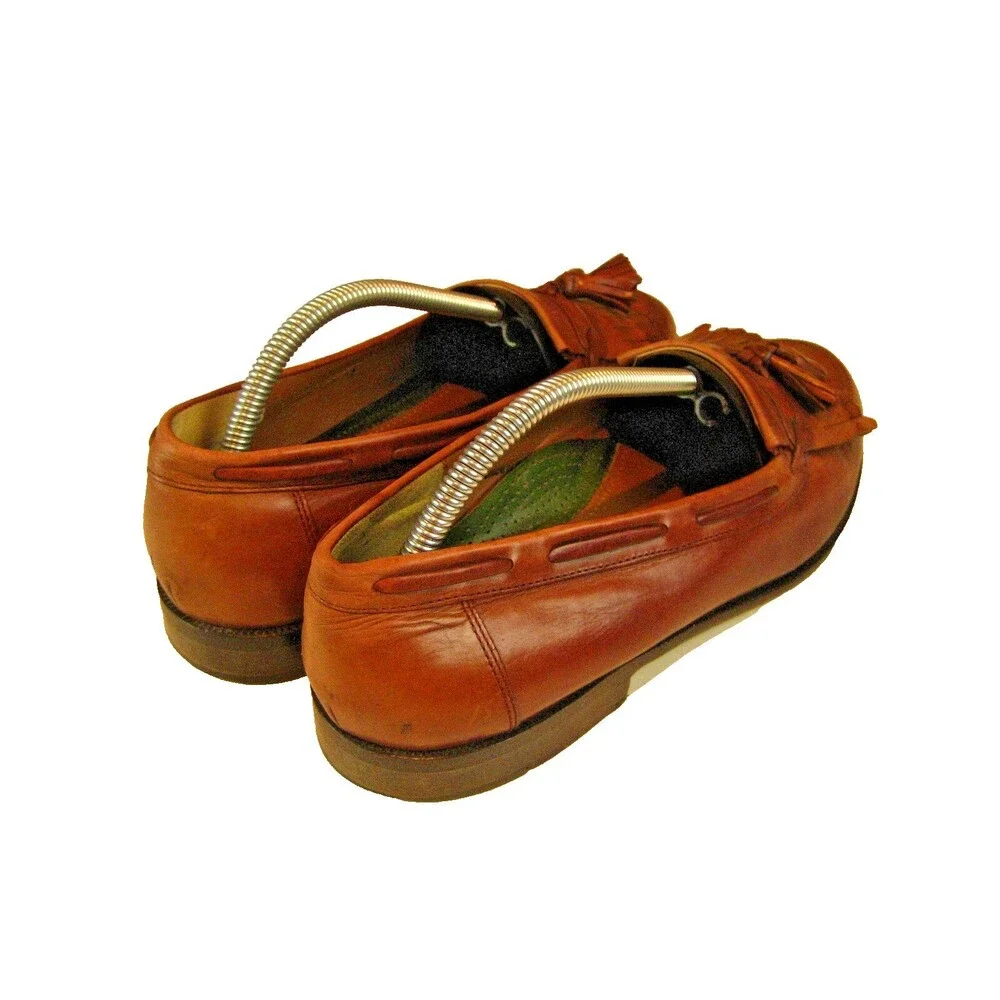 Mens Nettleton Tan Leather Kilted Tassle Loafers sz 10M
